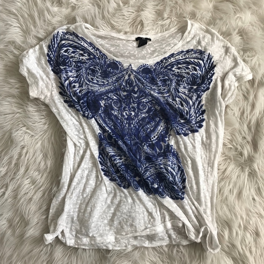 H&M blue print t-shirt